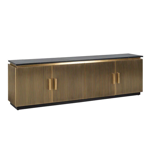 TV skapis Ironville ar 4 durvīm Richmond Interiors 61/200/45 cm zelts - N1 Home